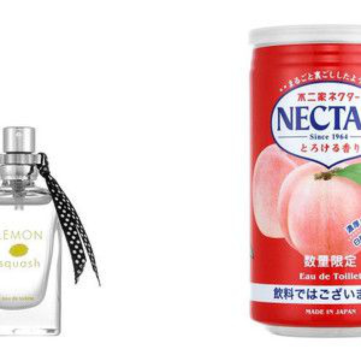 不二家「レモンスカッシュ」と「ネクター」の香水が登場、缶のデザインをパッケージで再現