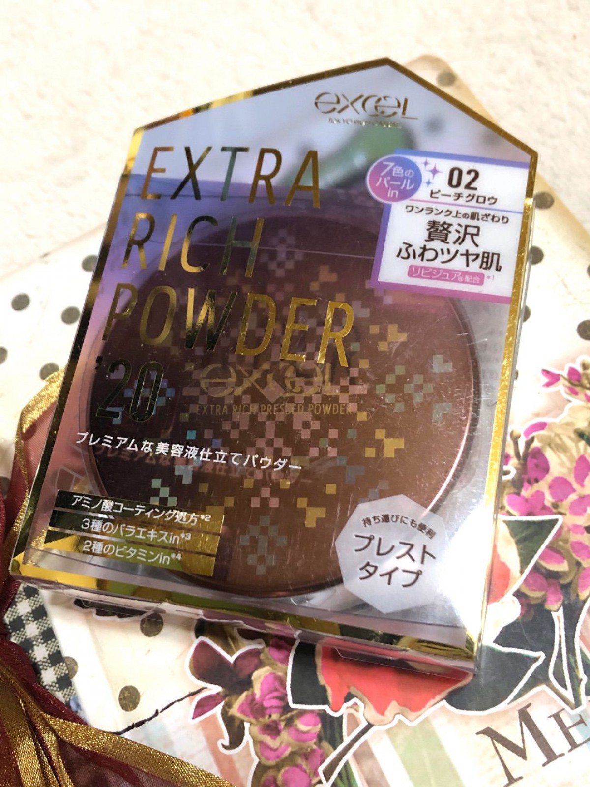 ★excel★ EXTRA RICH POWDER 02  ピーチグロウ